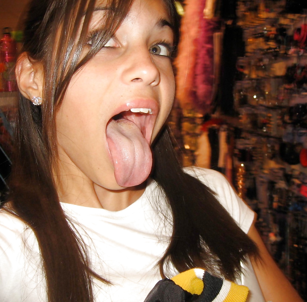 Sex Teen Girls Tongue Out And Mouth Open Part Image