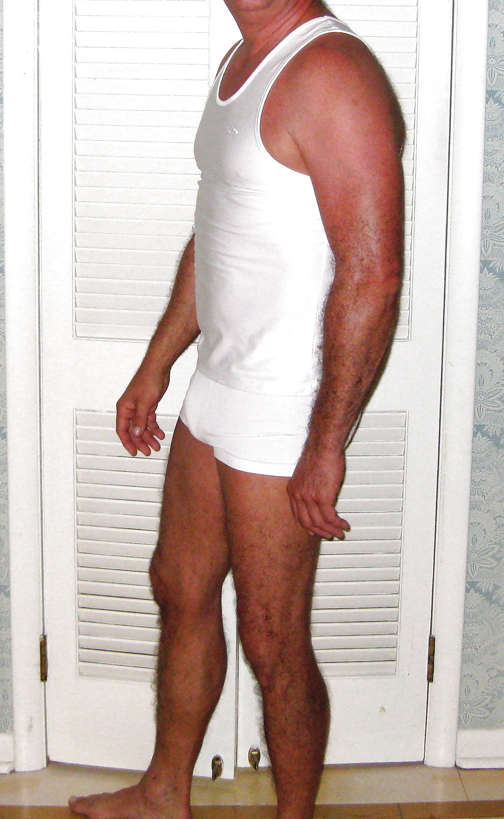 Sex mature guy in white image