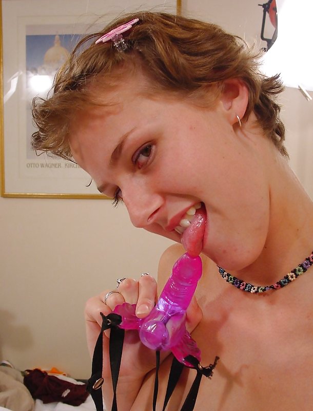 Sex Teen with a butterfly dildo - N. C. image