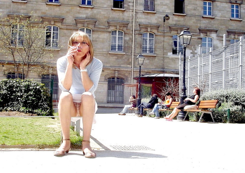 Upskirt outdoor blonde bbc