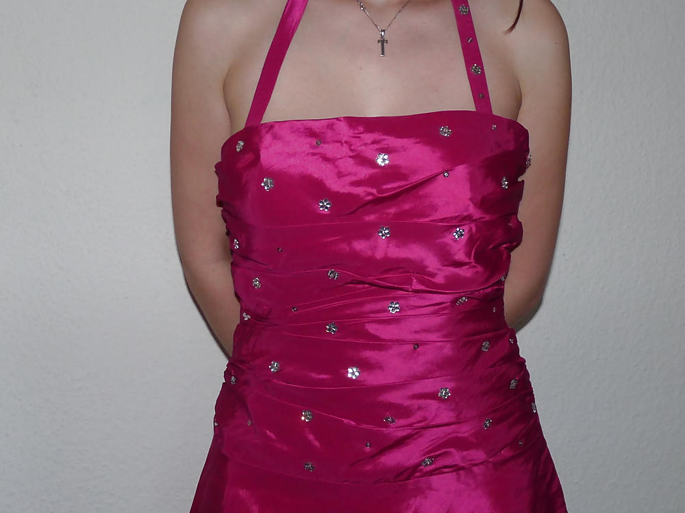 Sex Wifes pink silk satin shiny barbie dress image