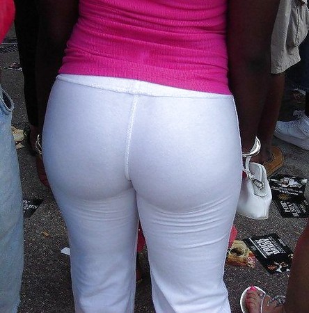Candid Wives In White Pants VPL