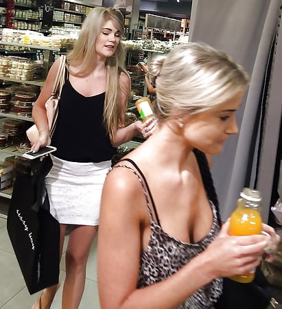 Incrediblyhot blonde mall teen and mom