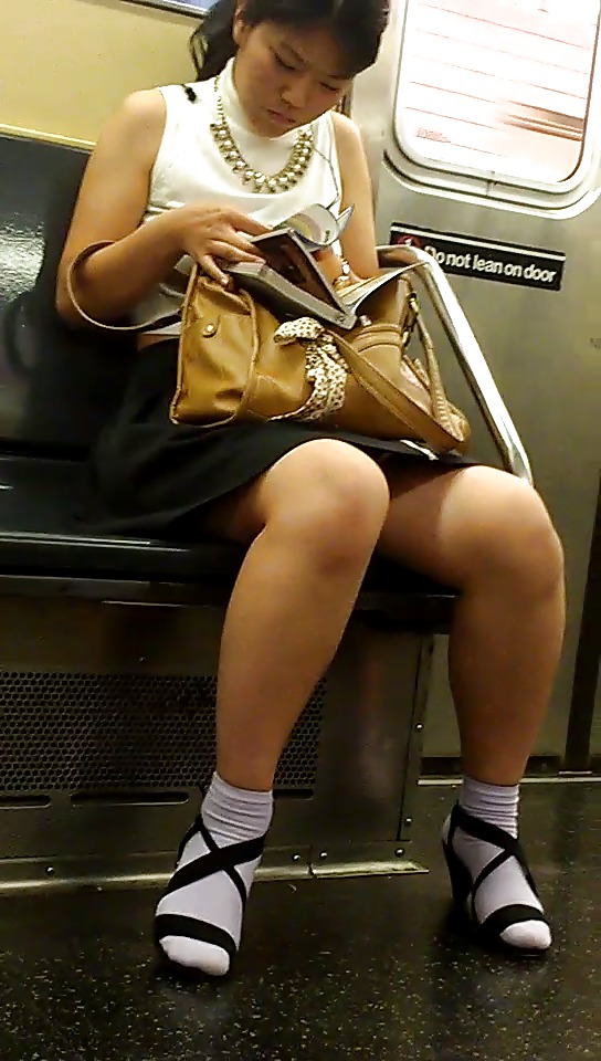 Sex New York Subway Girls Asian Cute Socks image