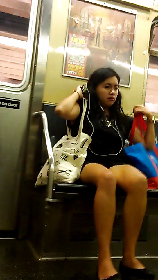Sex New York Subway Girls Asian Mini Skirt image