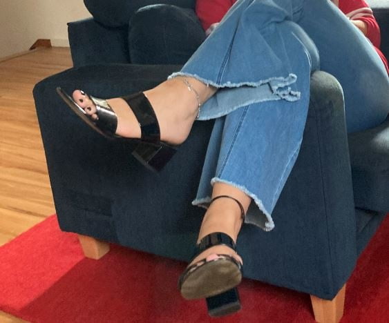 Black Patent Mules and Sexy Feet - 12 Photos 