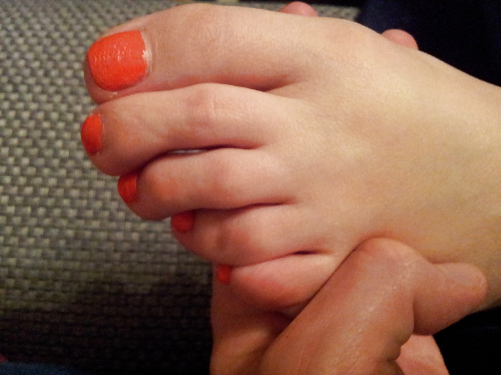 Sex wifes feet orange nails image