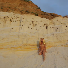 XXX See and Save As posing naked on white sand in sunset time porn pict naked pictures thumbnail