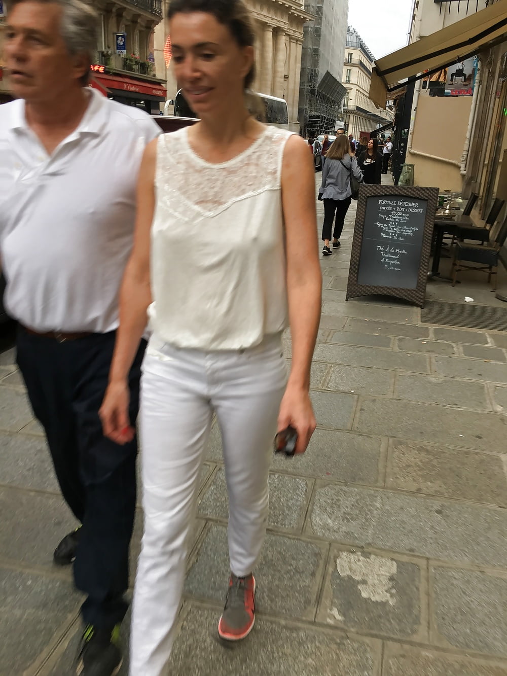 Sex In the walk, braless image