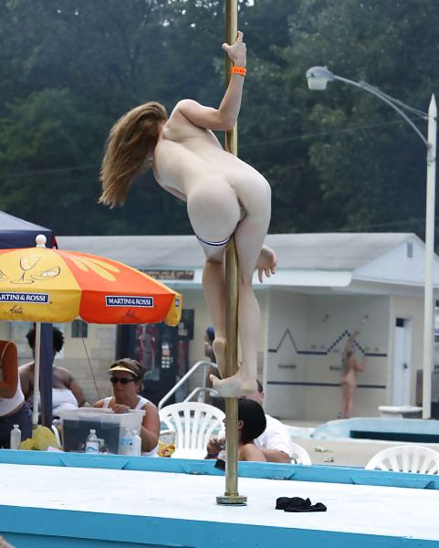 Sex Erotic porn pole dancing in the open air image