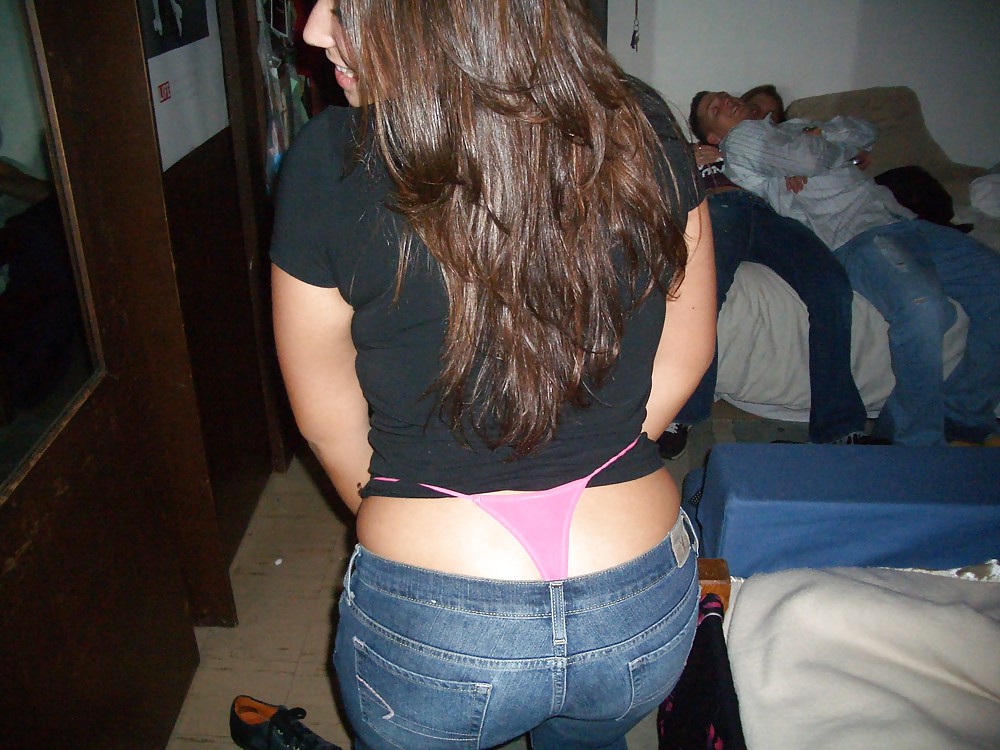 Sex amateur thong peeks, slips and ass. image