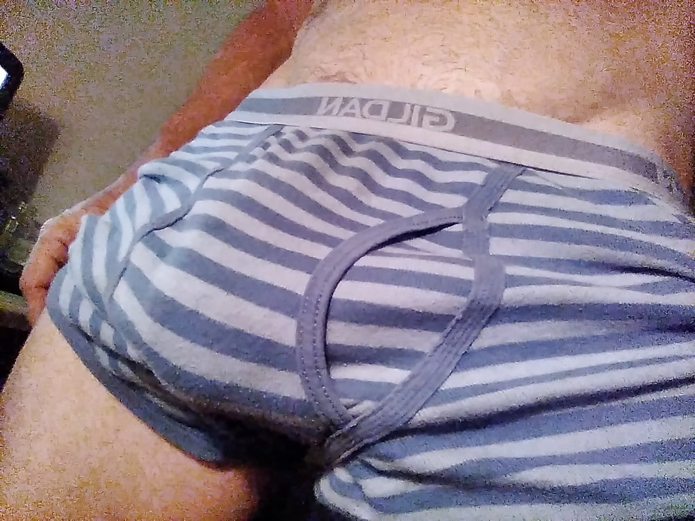 Big cock underwear bulge in my regular work boxer briefs!. 