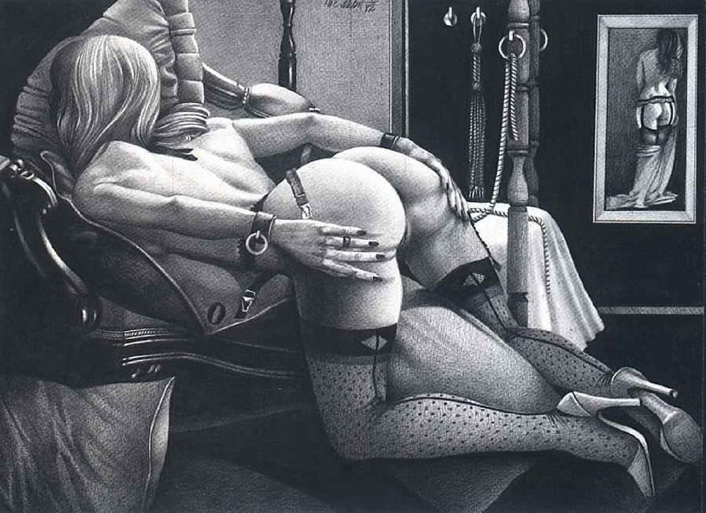 Vintage whipping sex BDSM erotic comic.