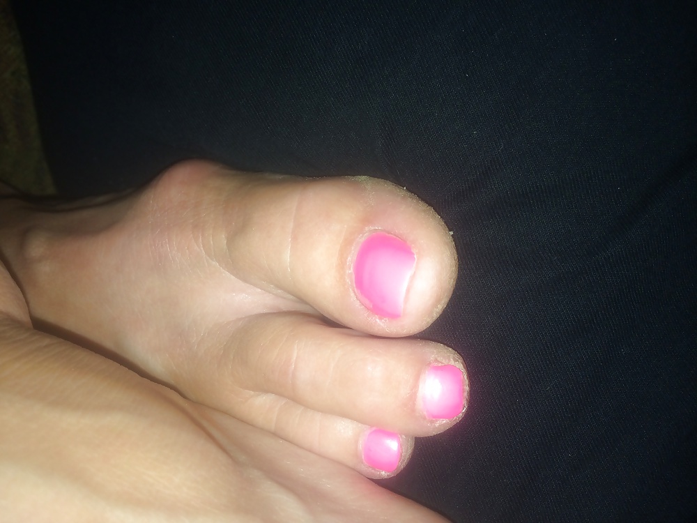 Sex wifes toes in pink and blue image