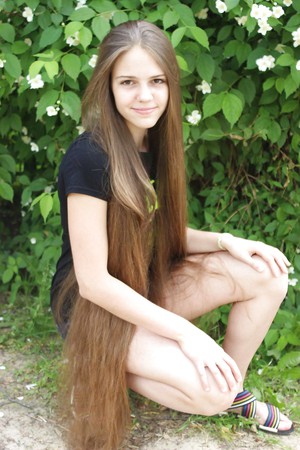 brunette with amazing long hair