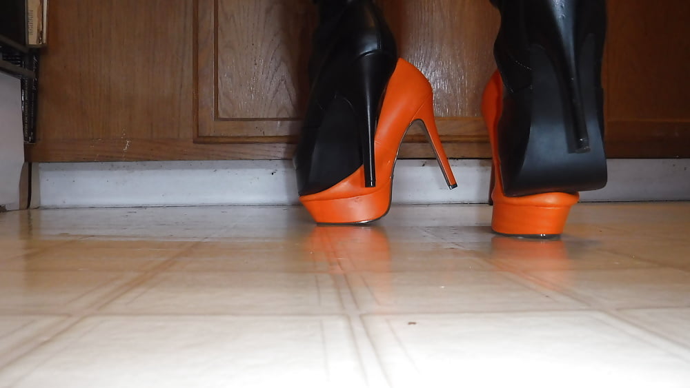 Sex Working over Orange Platform Heels fm MrMessyshoes p2 image