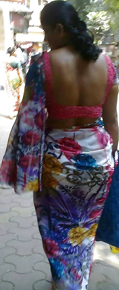 Sex indian moms hot backless blouse image