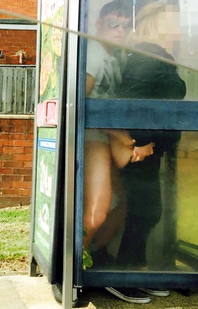 Couple fuck in phone box