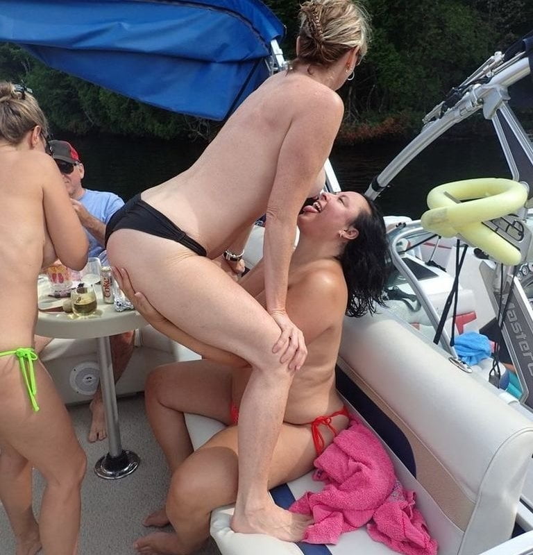 Several couples, partying on a boat - 60 Photos 