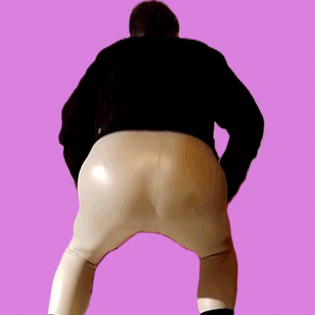 Handjob through white vinyl leggings (pink version gifs) #4