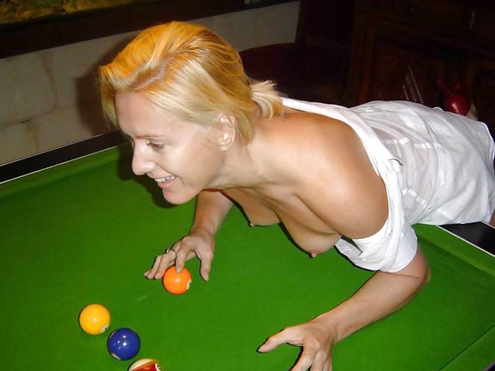 Sex wife as a bonus for partners in the billiard image
