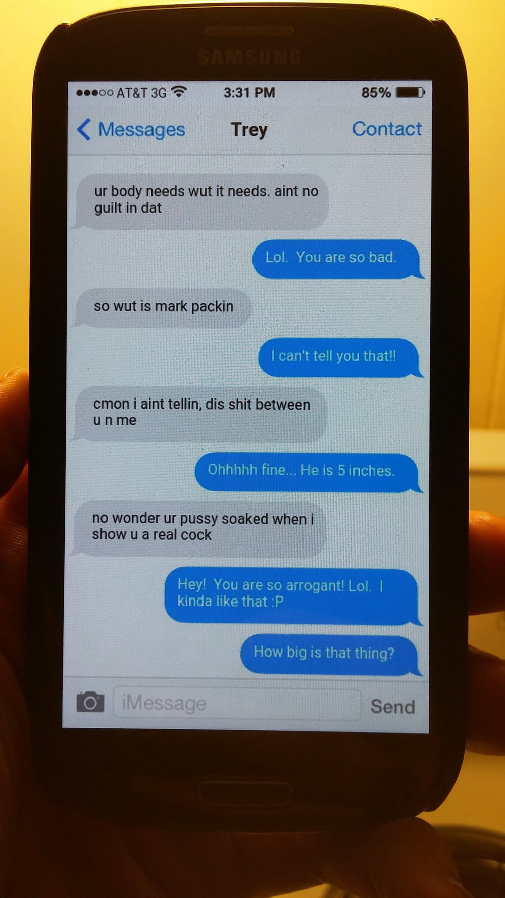 Sex Text found on cheating wife's phone image