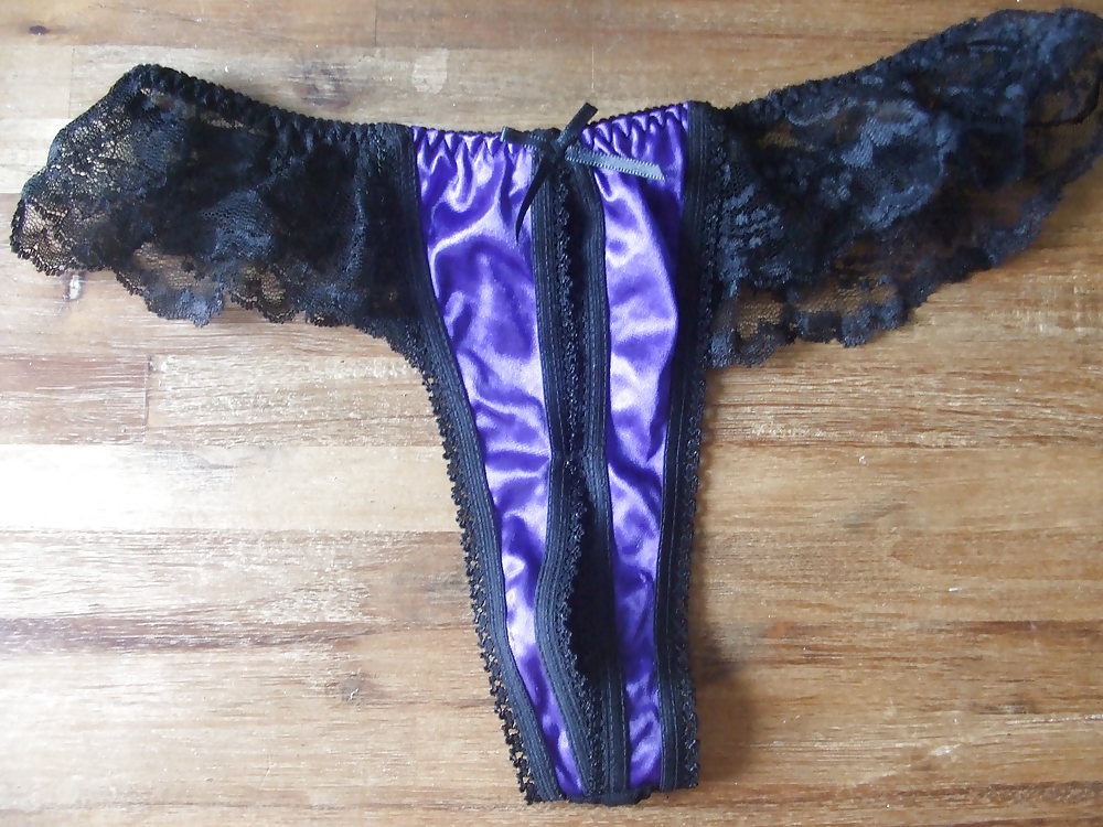 Sex Hubby Sent Wifes Split Panties For Seeding , Ejaculates image