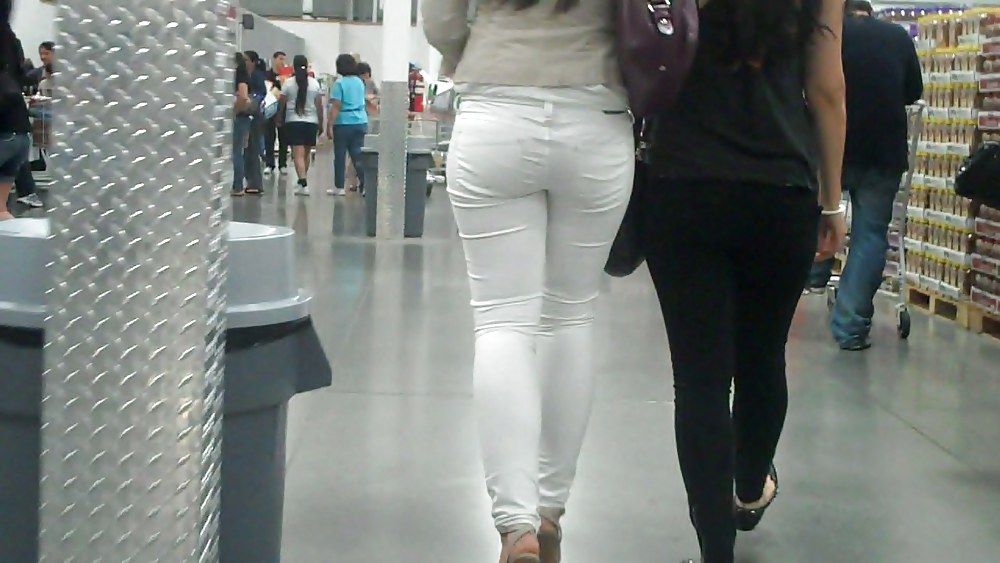 Sex Nice sexy ass & butt in white jeans looking good image