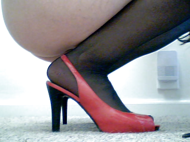 Sex Red shoes and black stockings (LadyBugMe) image