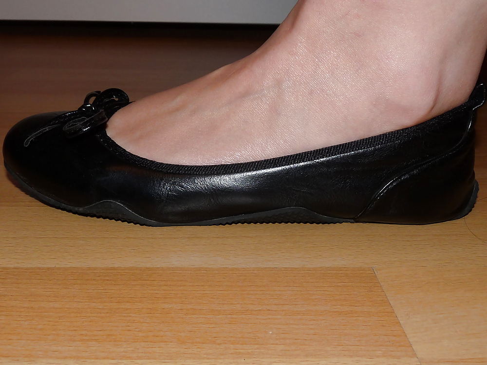 Sex Wifes sexy black leather ballerina ballet flats shoes 2 image