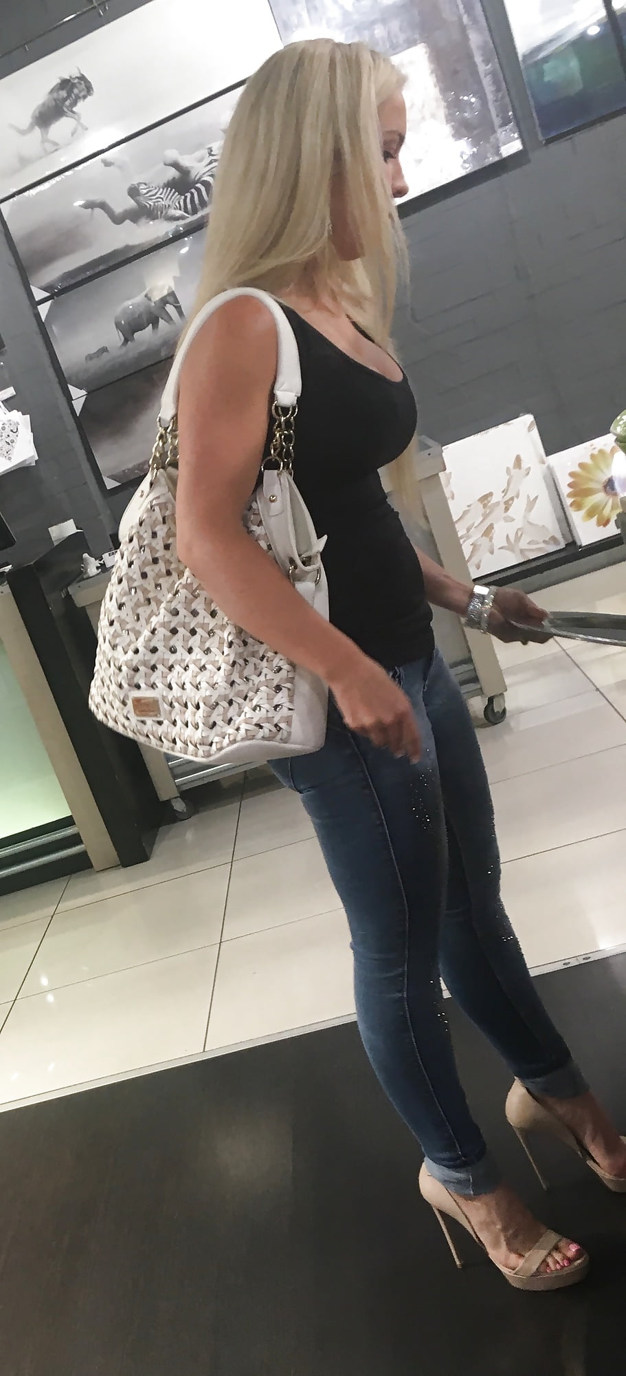 Sex Sexy blonde mall slut image