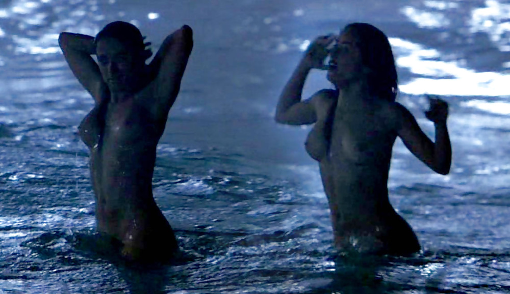 Salma hayek shown naked as she has sex with a guy in the breaking waves on ...