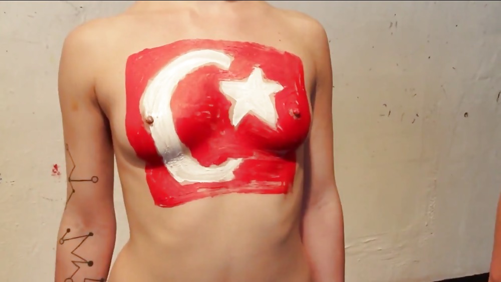 Sex Turkish girls+flag ,Turk bayragimiz ve ciplak kizlar image