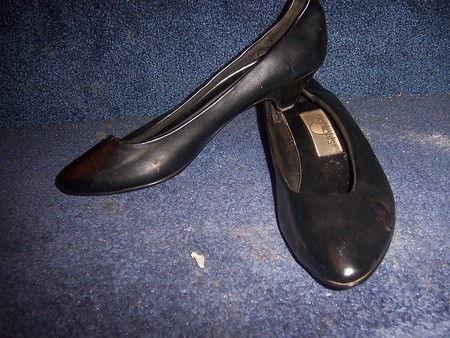 cousin Judy's low-heeled pumps
