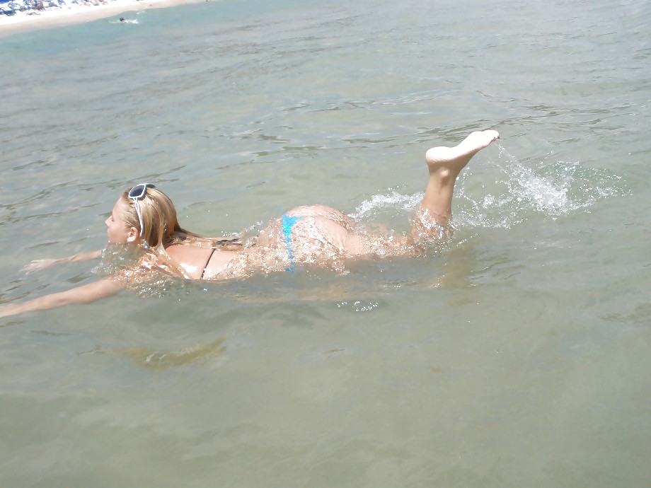 Sex blonde on the beach image