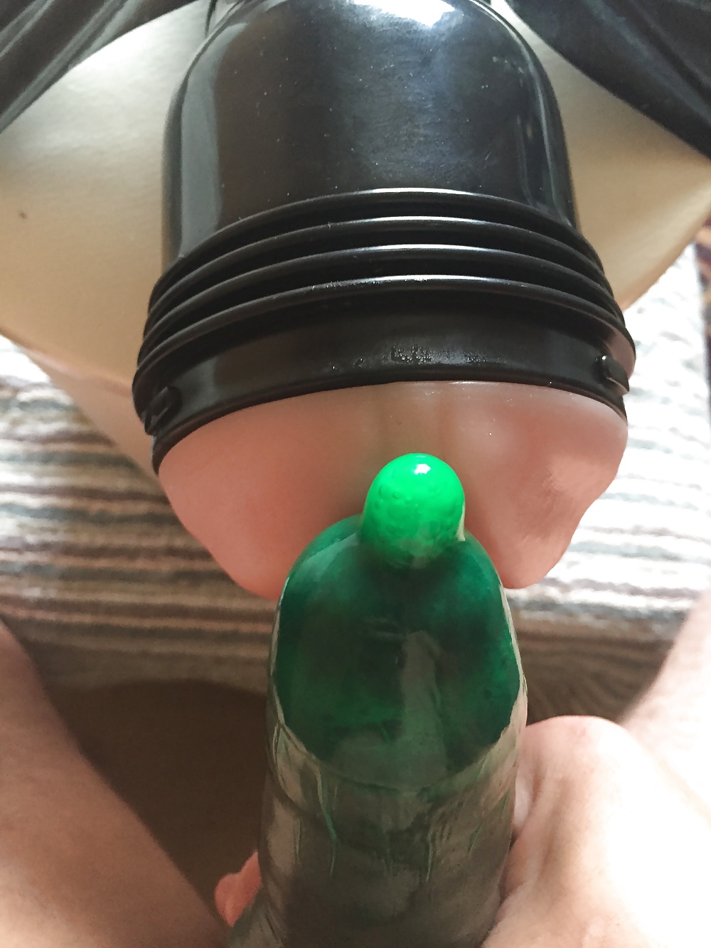 Sex Flashlight fuck white creampie in Green Condom image