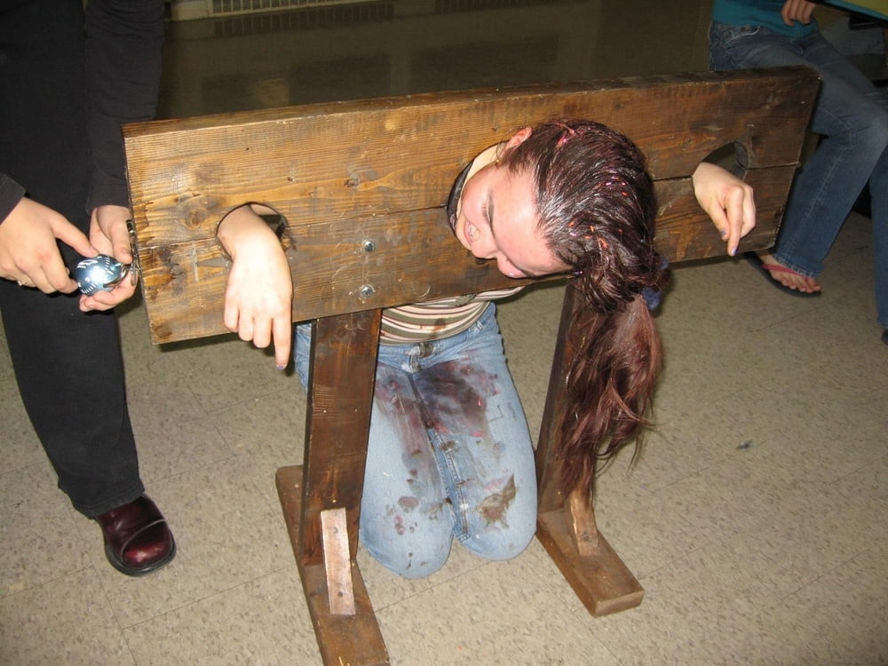 BDSM Pillory or Stockade Humiliation- 44 Photos 