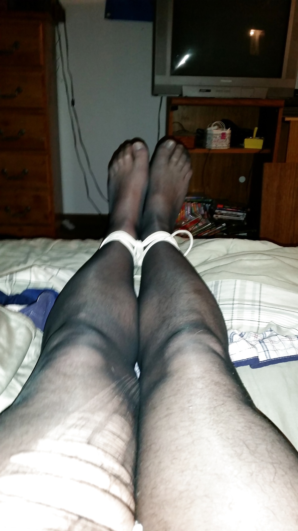 Sex Balls, Tiny Cock, Strung Up-Bound in Pantyhose 2 image