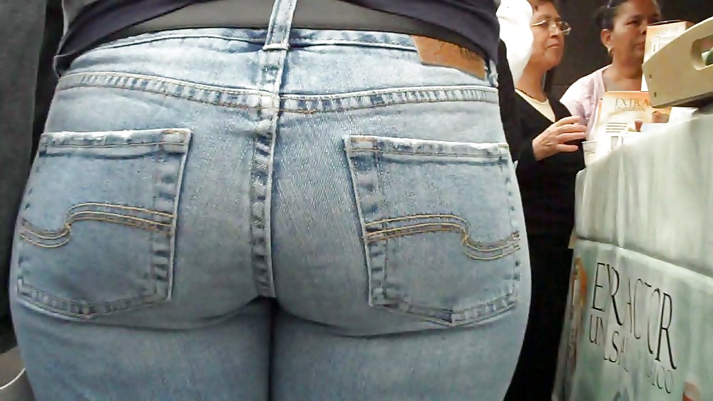 Sex Cum on look at nice big ass in butt tight jeans image