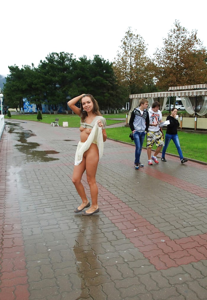 Sex Russian girl nude in public image