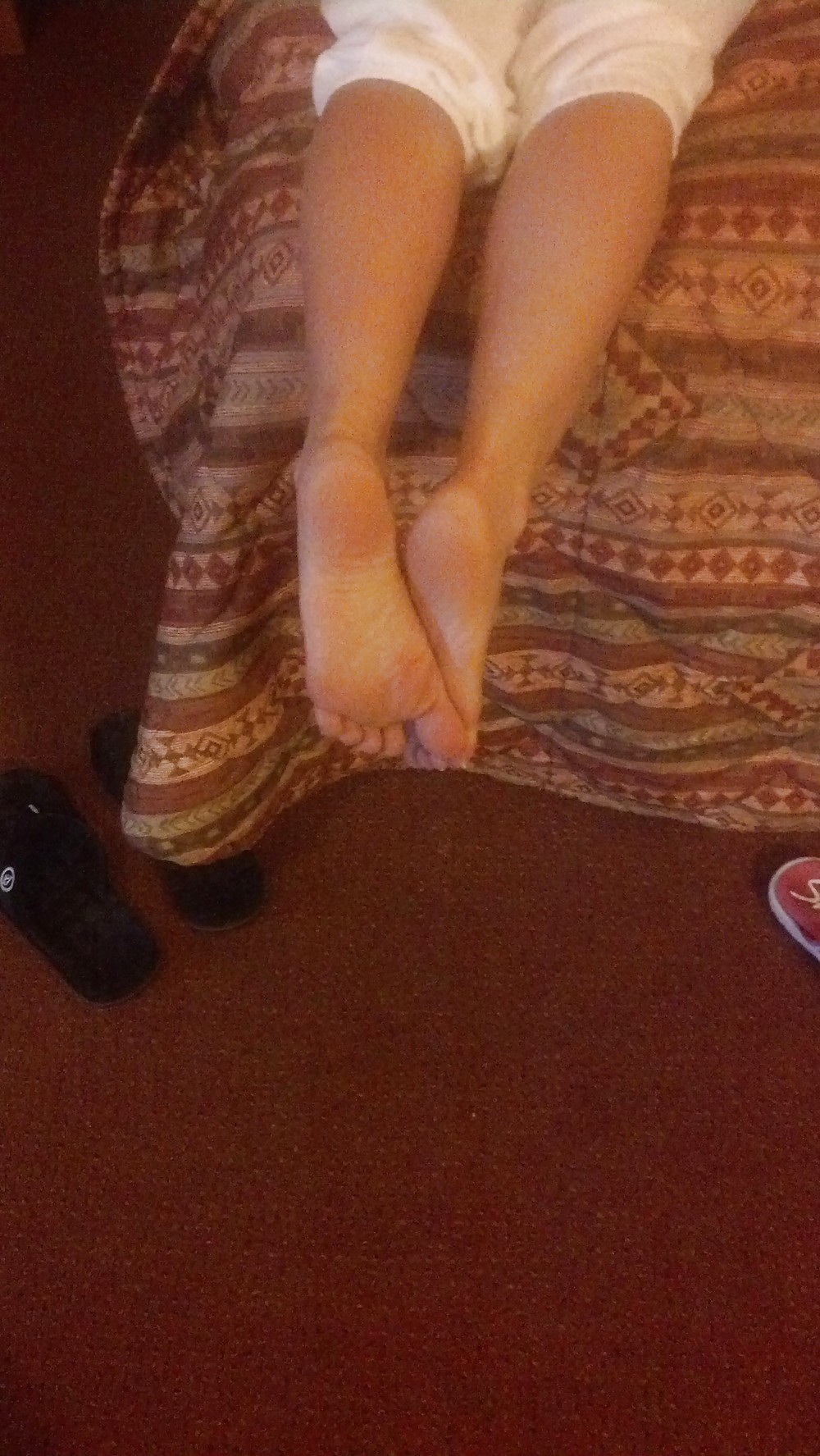 Sex wifes feet in hotel room waiting for cum image