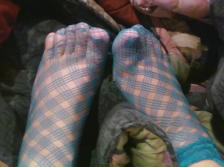 Feet with blue toes