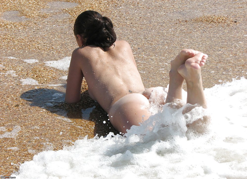 Sex Amateur teen gf topless at beach image