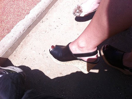 feets in shoes outdoors. Ex-Girlfriends