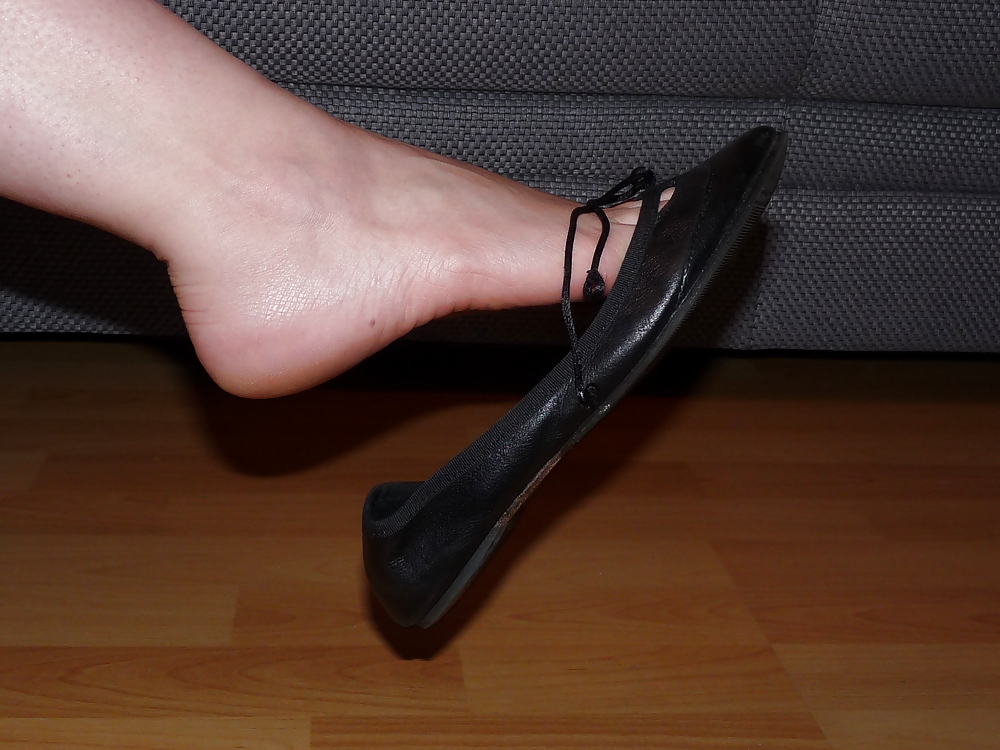 Sex Wifes sexy black leather ballerina ballet flats shoes 2 image