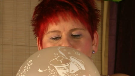 played with a large balloon         