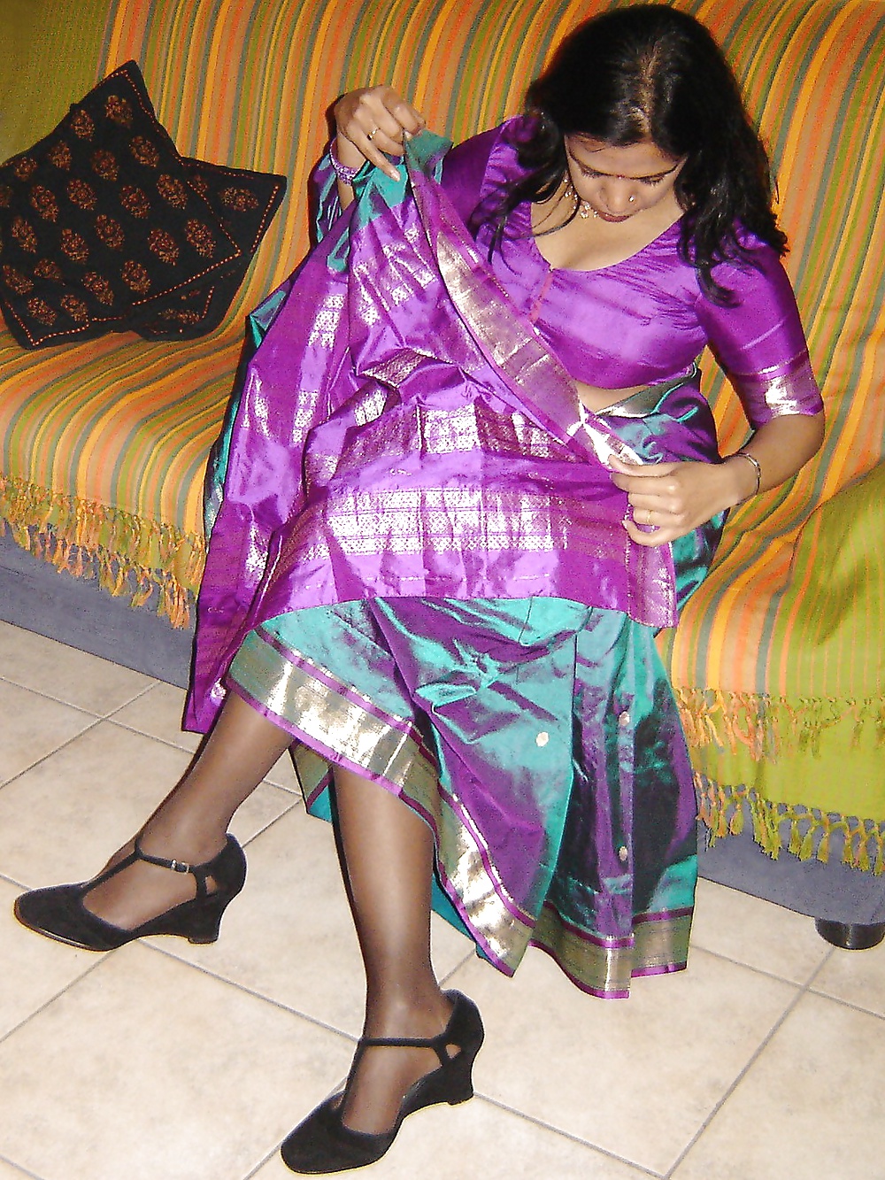 Sex Desi Indian Milf Loves Teasing Me With a Silk Saree image