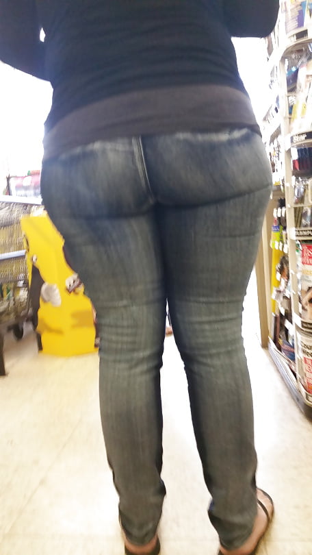 Sex candid ass in tight jeans vpl image