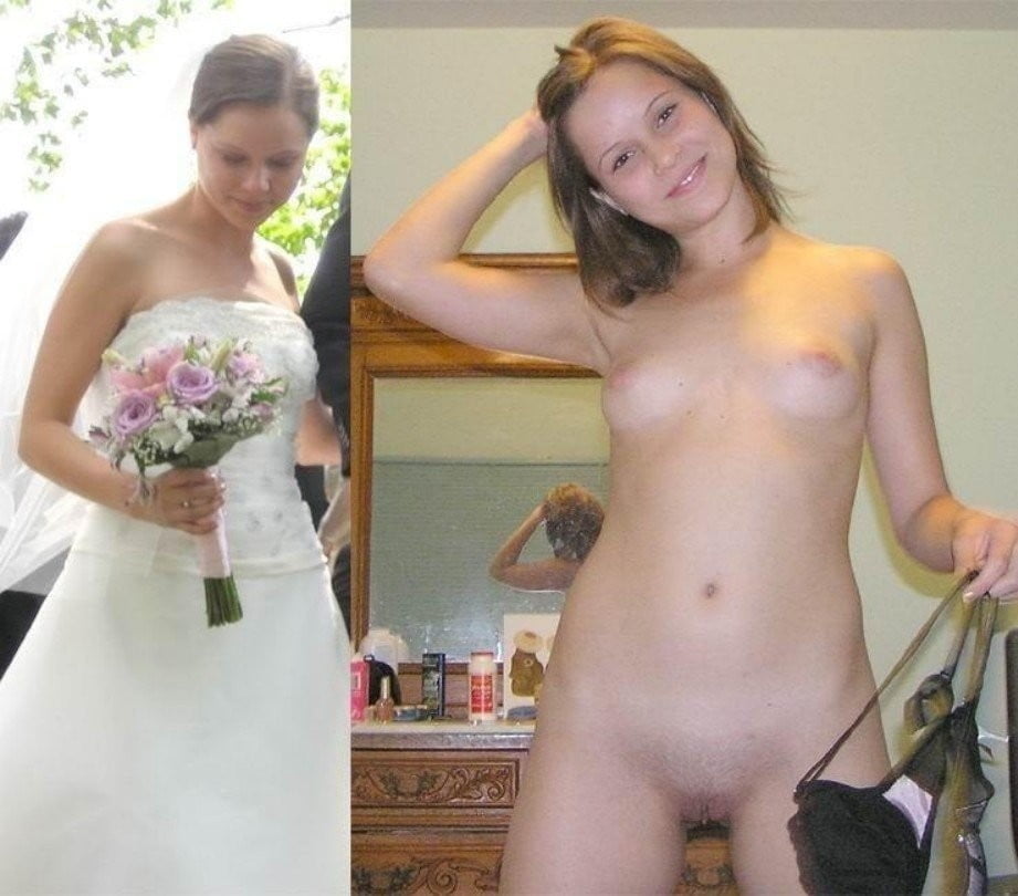 Wedding day brides dressed undressed on off before after pic