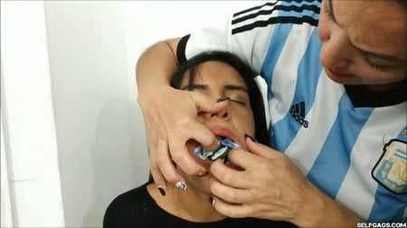 gagged with    socks and clear tape gag selfgags         